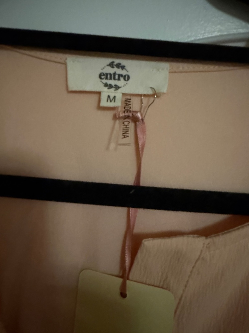 NWT Entro Peach Ruffle Button-Front Long Sleeve Dress - Picture 3 of 3